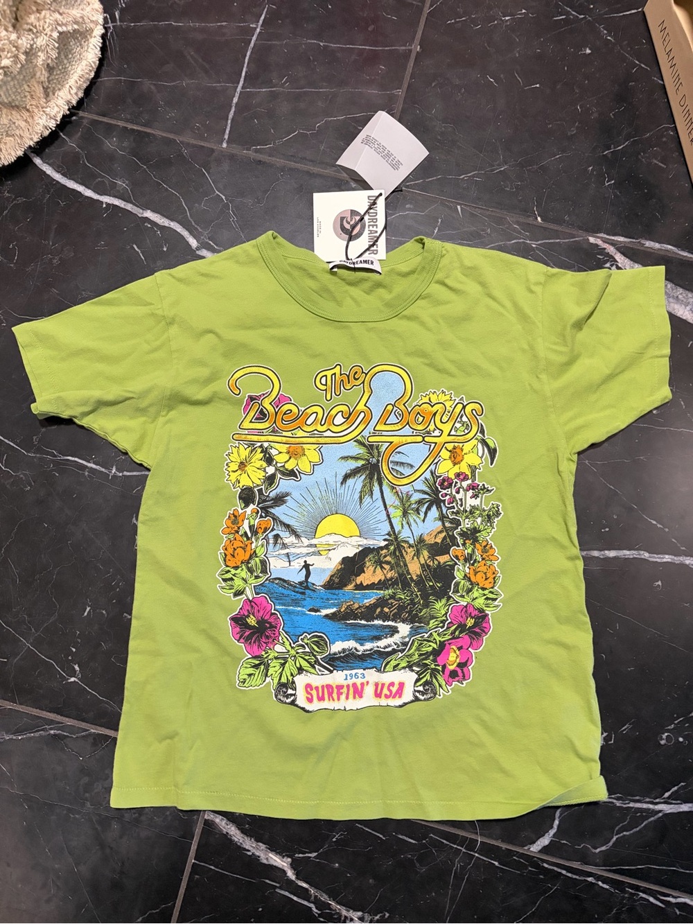 Daydreamer Lime Green 'The Beach Boys' Surf Graphic Tee